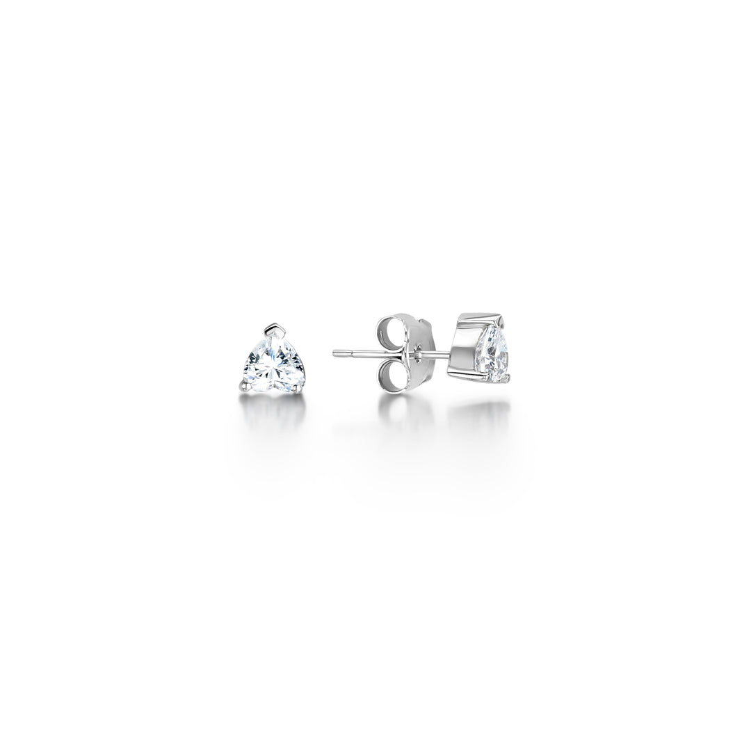 Heart Shaped Diamond Stud Earrings