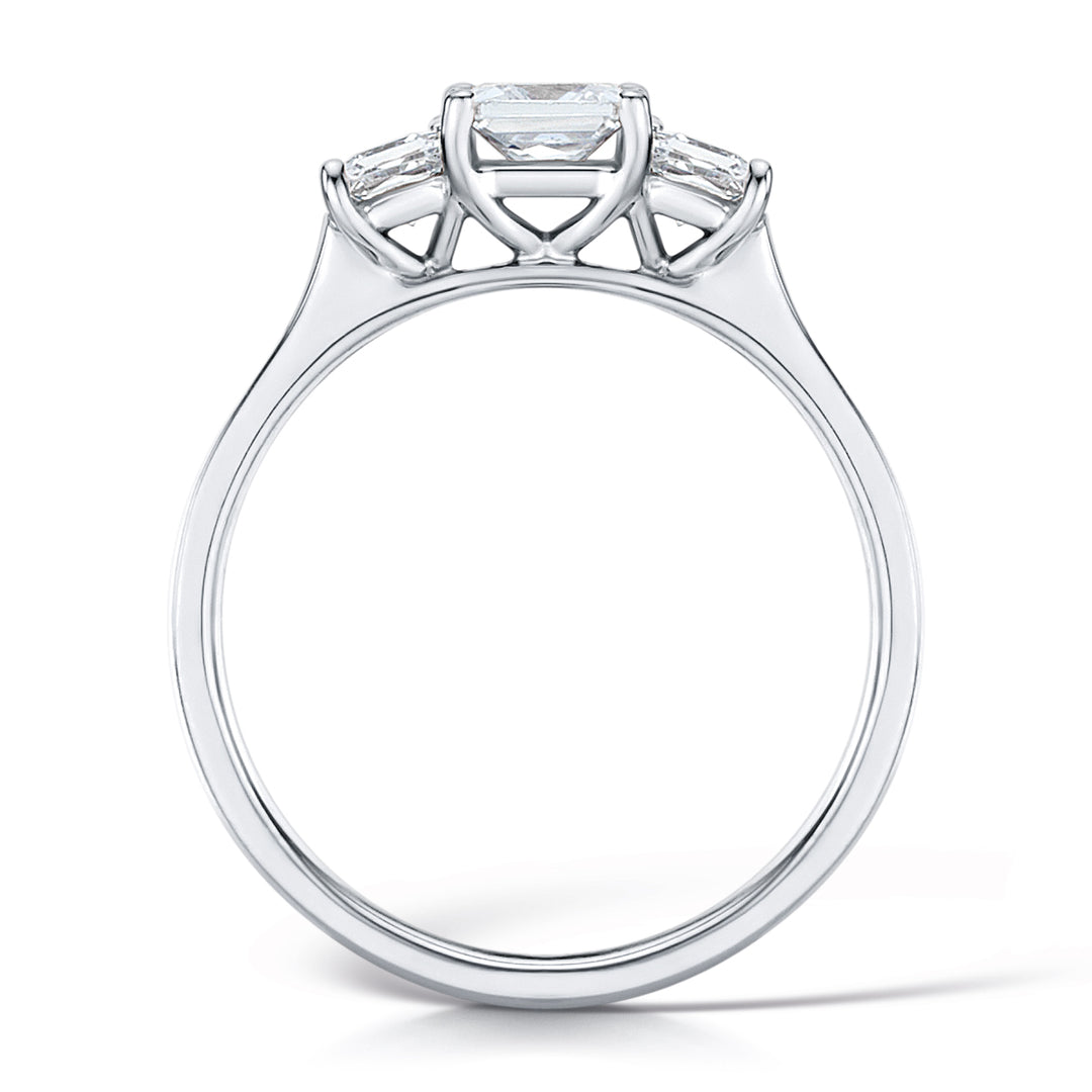 Three Stone Princess Cut Diamond Ring